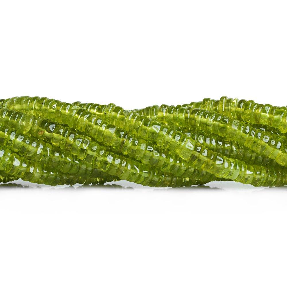 5.5mm Peridot Plain Heishi Beads 16 inch 220 pieces - The Bead Traders