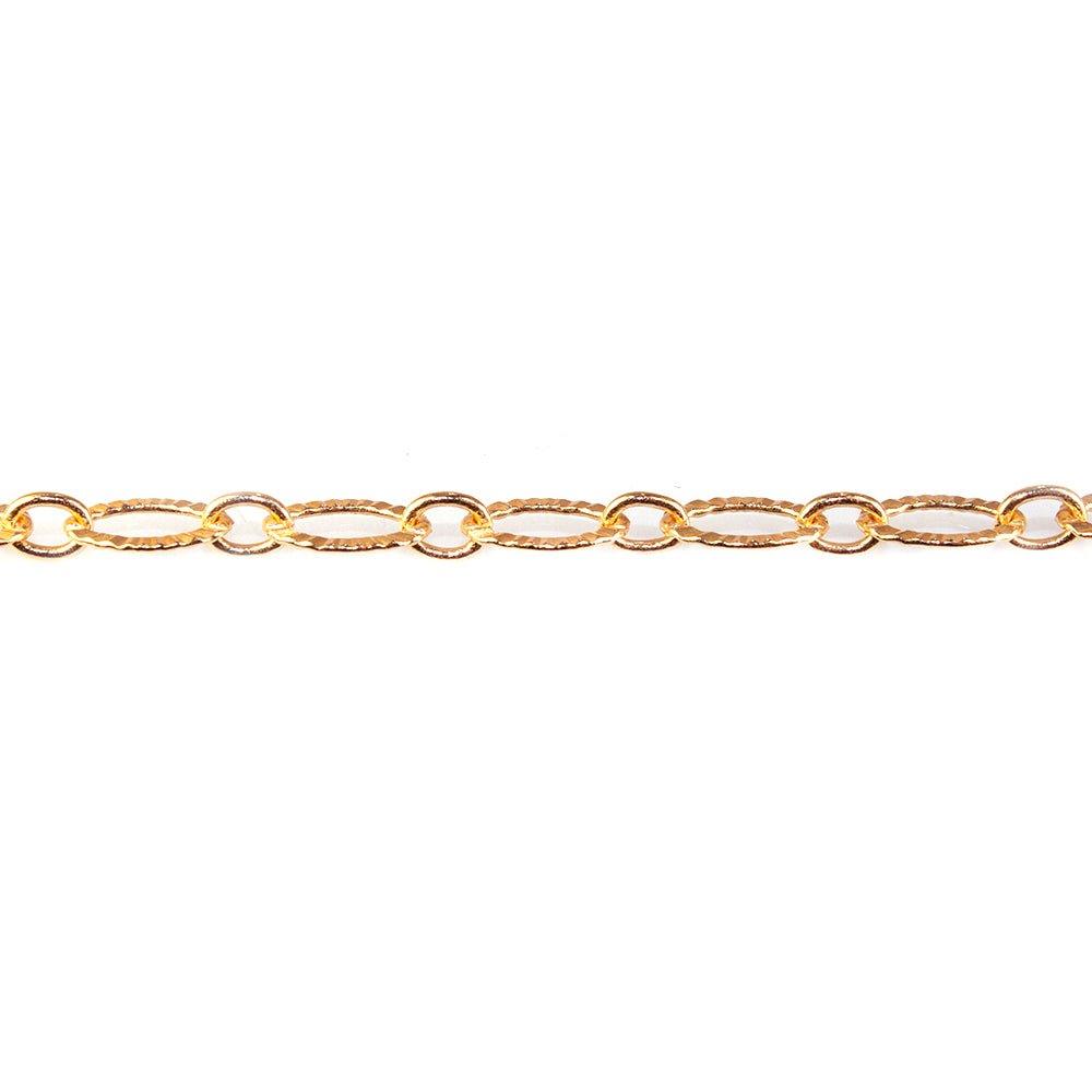 5mm 22kt Gold plated Corrugated Oval Chain sold by the foot - The Bead Traders