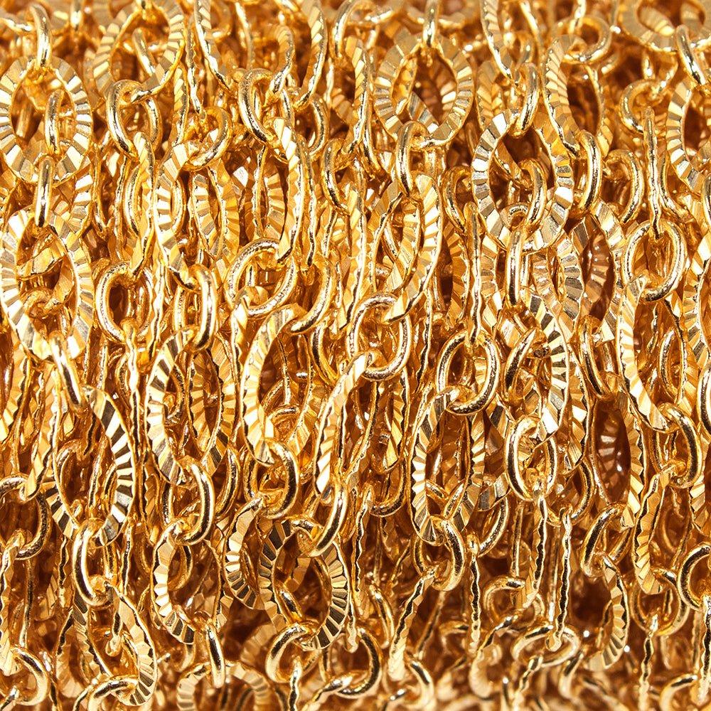 5mm 22kt Gold plated Corrugated Oval Chain sold by the foot - The Bead Traders