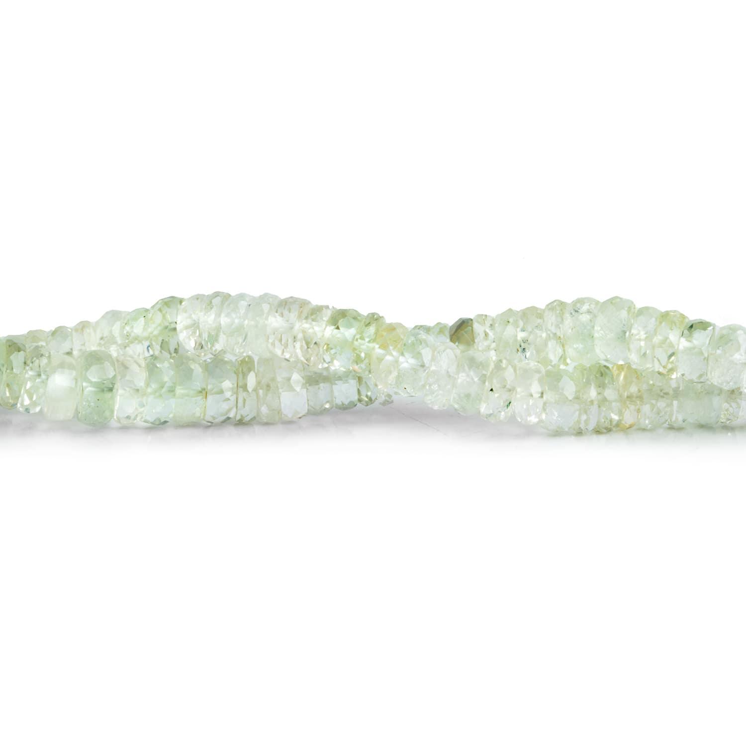 5mm-6mm Aquamarine Faceted Heishis 8 inch 90 beads - The Bead Traders