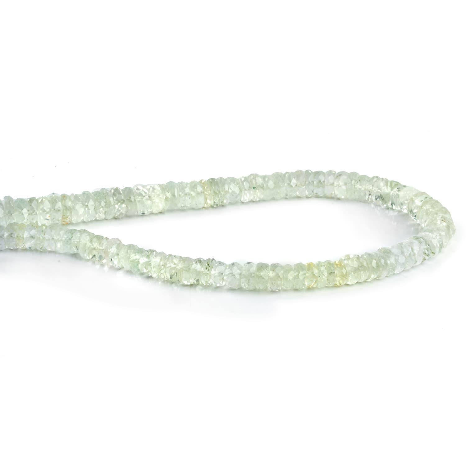 5mm-6mm Aquamarine Faceted Heishis 8 inch 90 beads - The Bead Traders