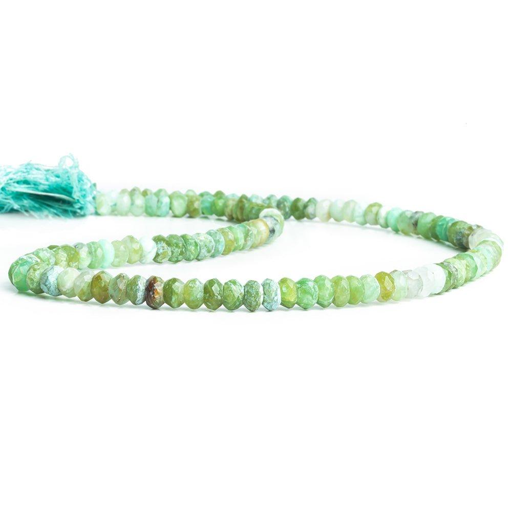 5mm-6mm Blue Peruvian Opal Faceted Rondelle Beads 15 inch 140 pieces - The Bead Traders