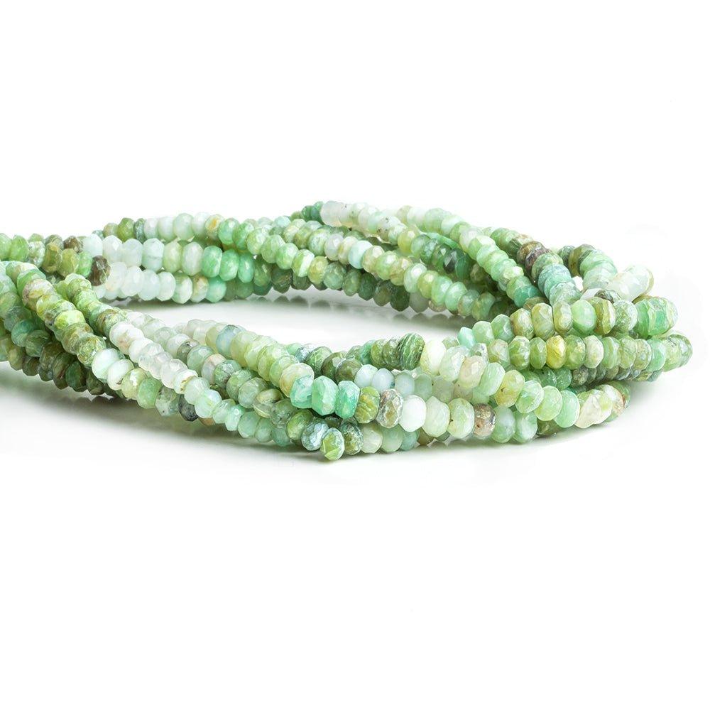 5mm-6mm Blue Peruvian Opal Faceted Rondelle Beads 15 inch 140 pieces - The Bead Traders