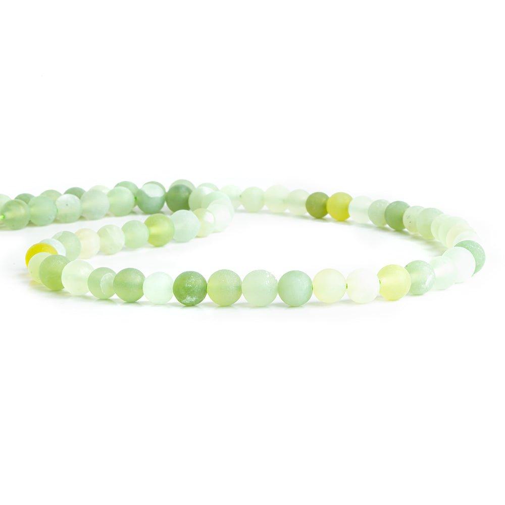 5mm-6mm Matte Serpentine Plain Round Beads 15 inch 63 pieces - The Bead Traders