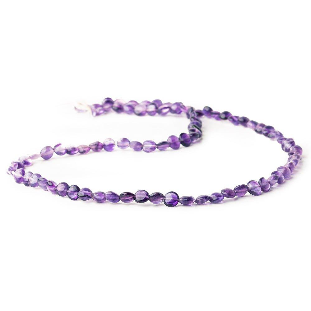 5mm African Amethyst Puffy Coin Beads, 14 inch - The Bead Traders
