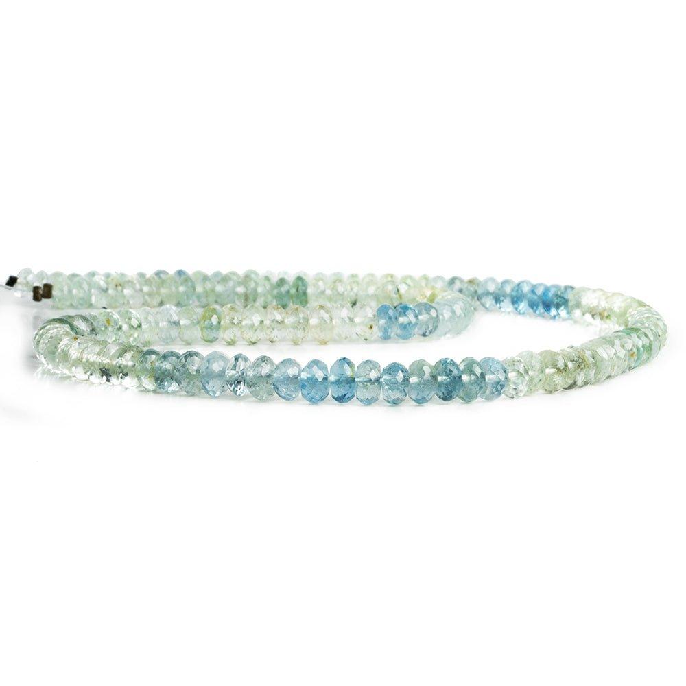 5mm Aquamarine Faceted Rondelle Beads 15 inch 125 pieces - The Bead Traders