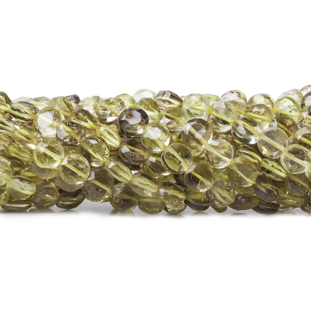 5mm Bi-colored Quartz Beads Faceted Coin Beads, 14 inch, - The Bead Traders