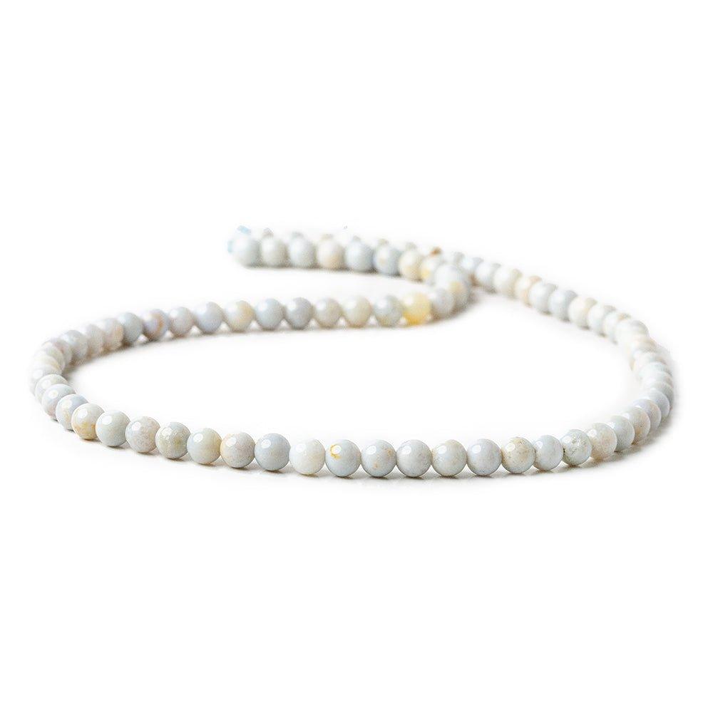 5mm Blue Chalcedony Plain Round Beads - The Bead Traders