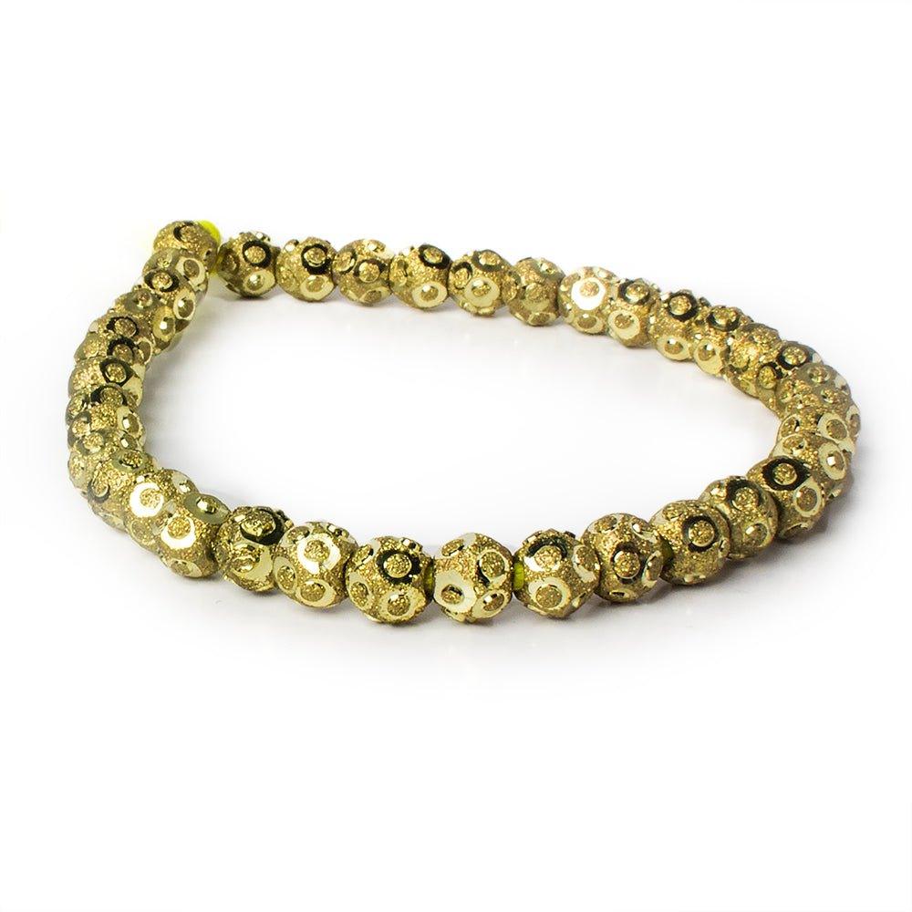 5mm Brass Diamond Cut Circle Round Beads, 8 inch - The Bead Traders