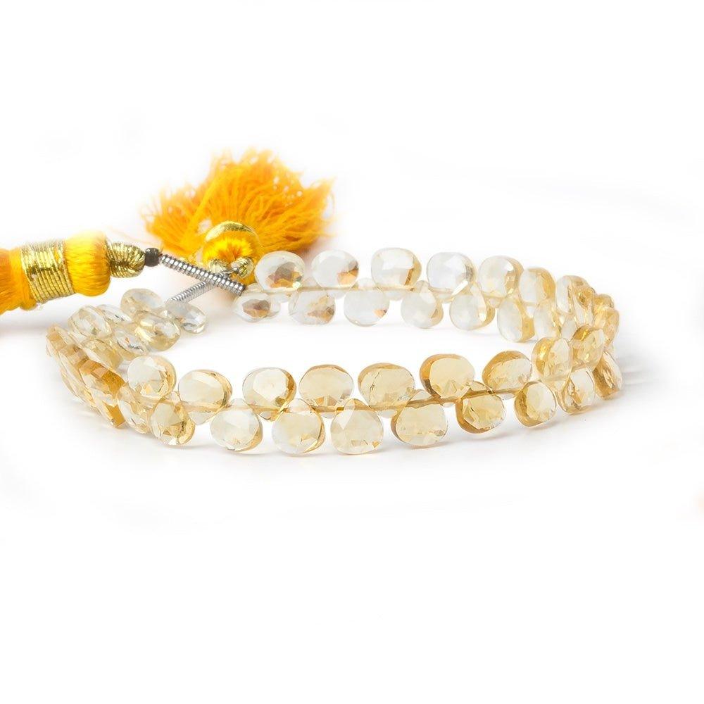 5mm Citrine Faceted Heart Beads 6 inch 54 pieces - The Bead Traders