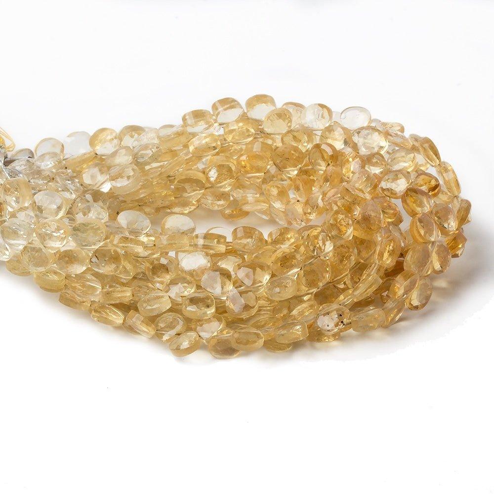 5mm Citrine Faceted Heart Beads 6 inch 54 pieces - The Bead Traders