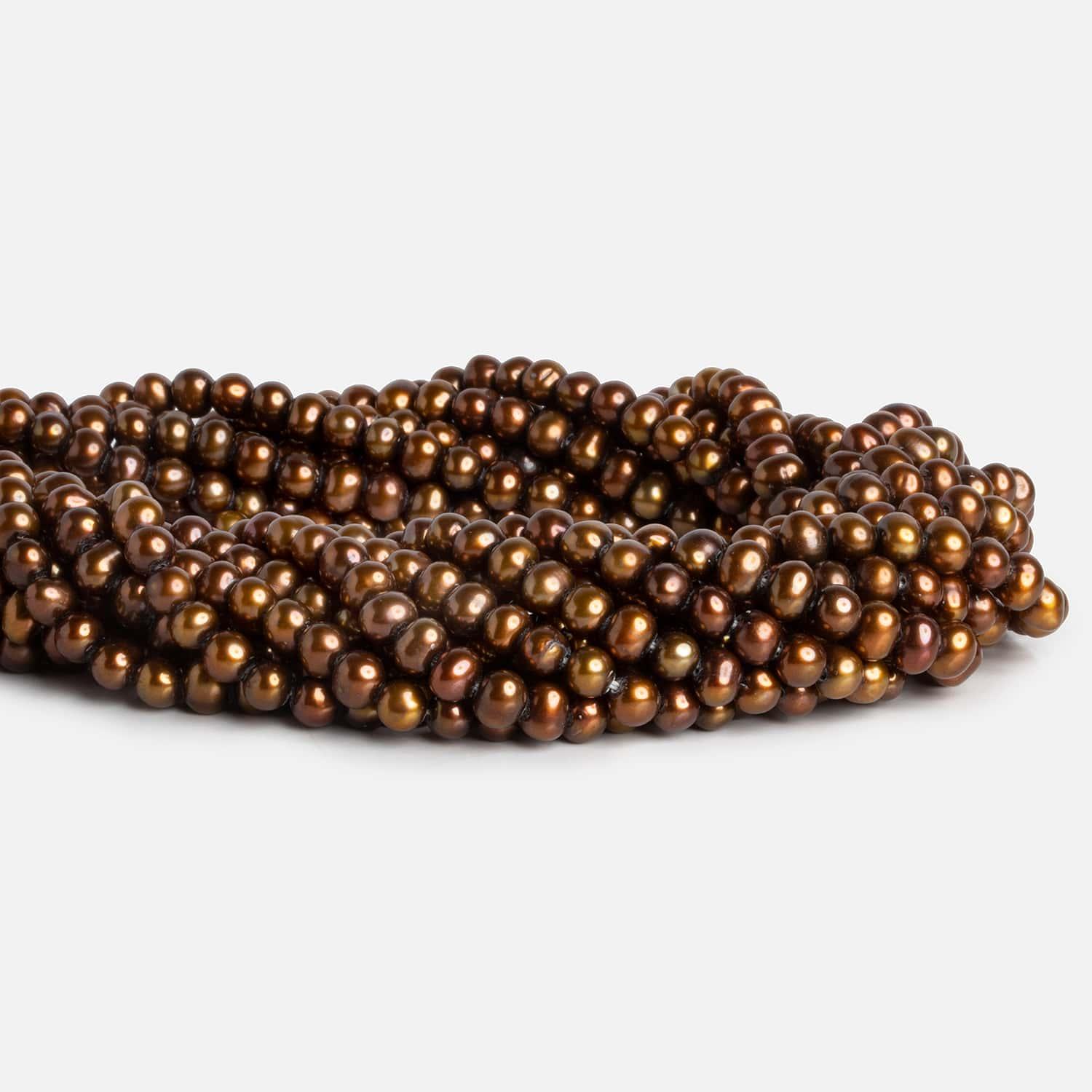 5mm Coffee Baroque Freshwater Pearls 15 inch 95 pieces - The Bead Traders