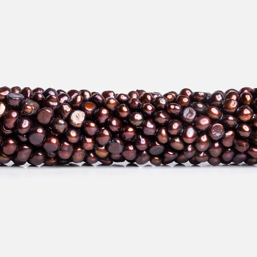 5mm Copper Red Baroque Freshwater Pearls 16 inch 90 pieces - The Bead Traders