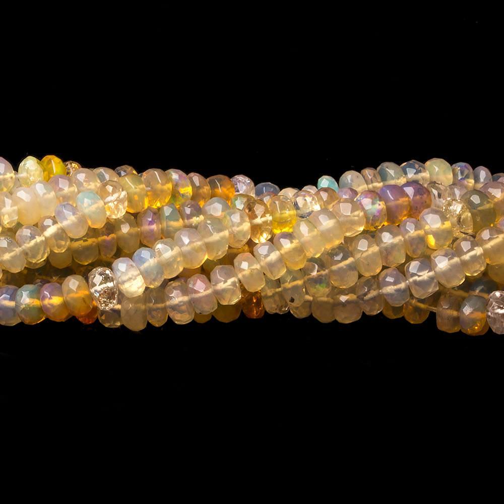 5mm Ethiopian Opal Faceted Rondelle Beads 18 inch 159 pieces - The Bead Traders