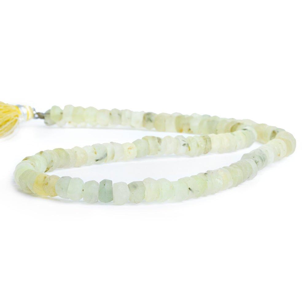 5mm Frosted Prehnite Rondelle Beads 14 inch 120 pieces - The Bead Traders