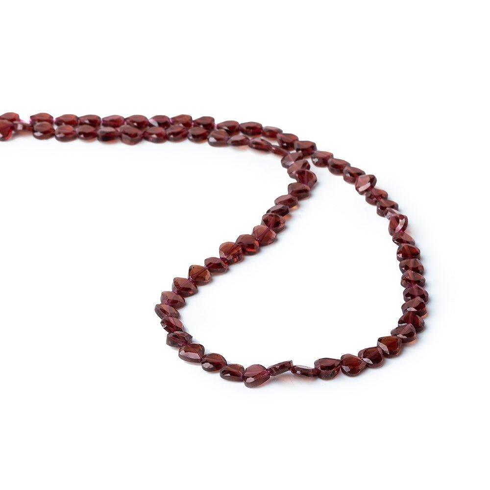 5mm Garnet Faceted Heart Beads, 14 inch - The Bead Traders