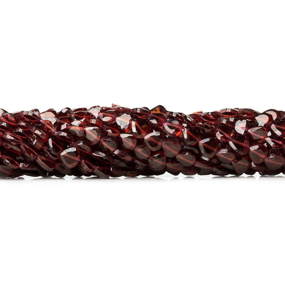 5mm Garnet Faceted Heart Beads, 14 inch - The Bead Traders