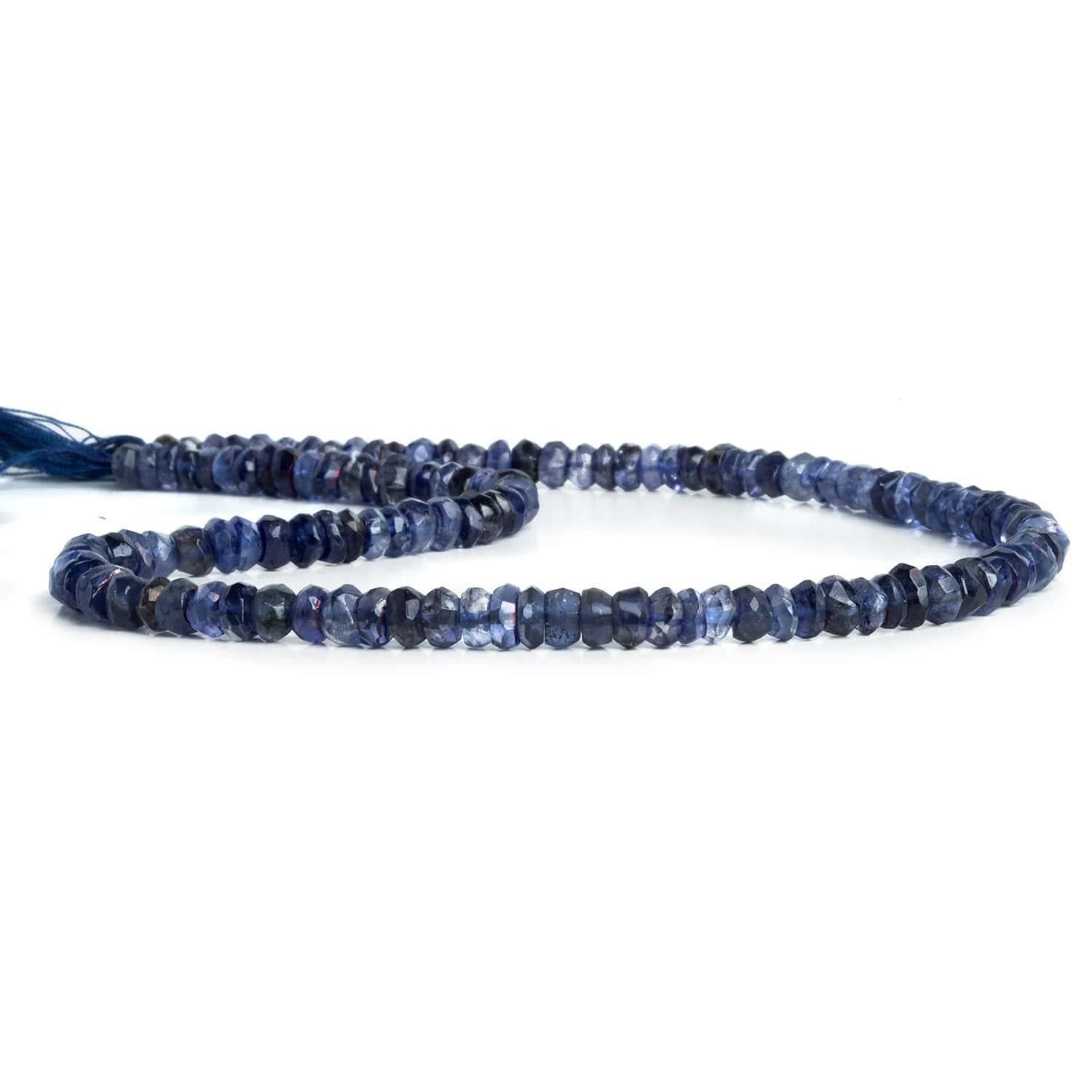 5mm Iolite Faceted Rondelle Beads 13 inch 120 pieces - The Bead Traders