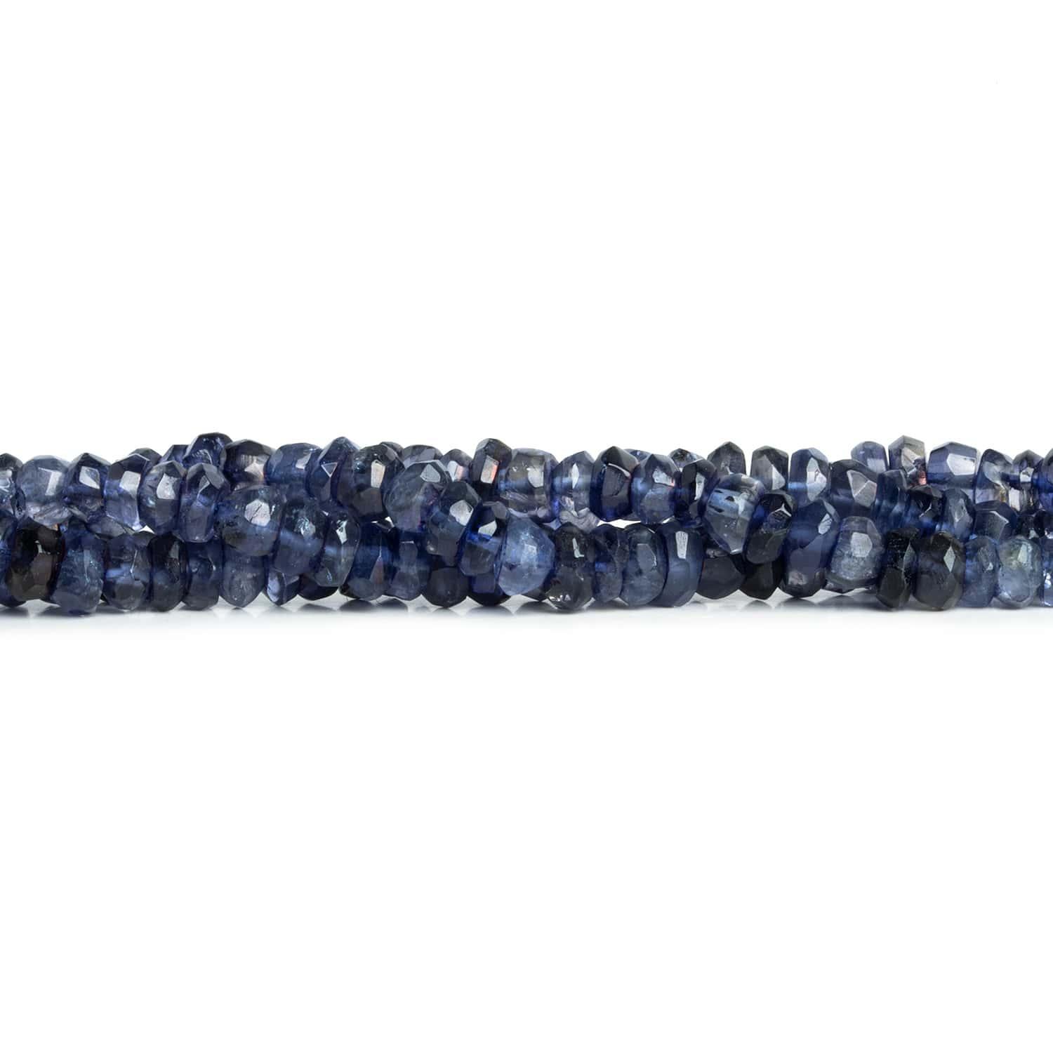 5mm Iolite Faceted Rondelle Beads 13 inch 120 pieces - The Bead Traders