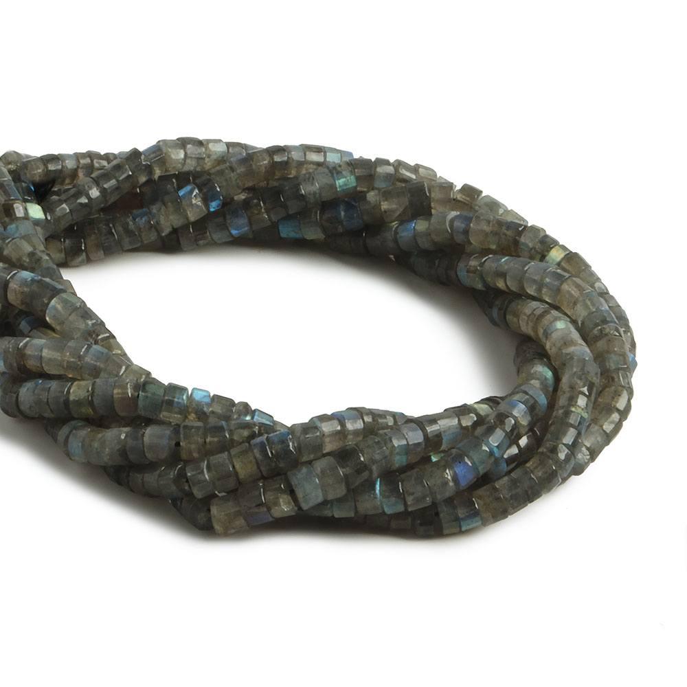 5mm Labradorite Faceted Heishi Beads 14 inch 126 pieces - The Bead Traders