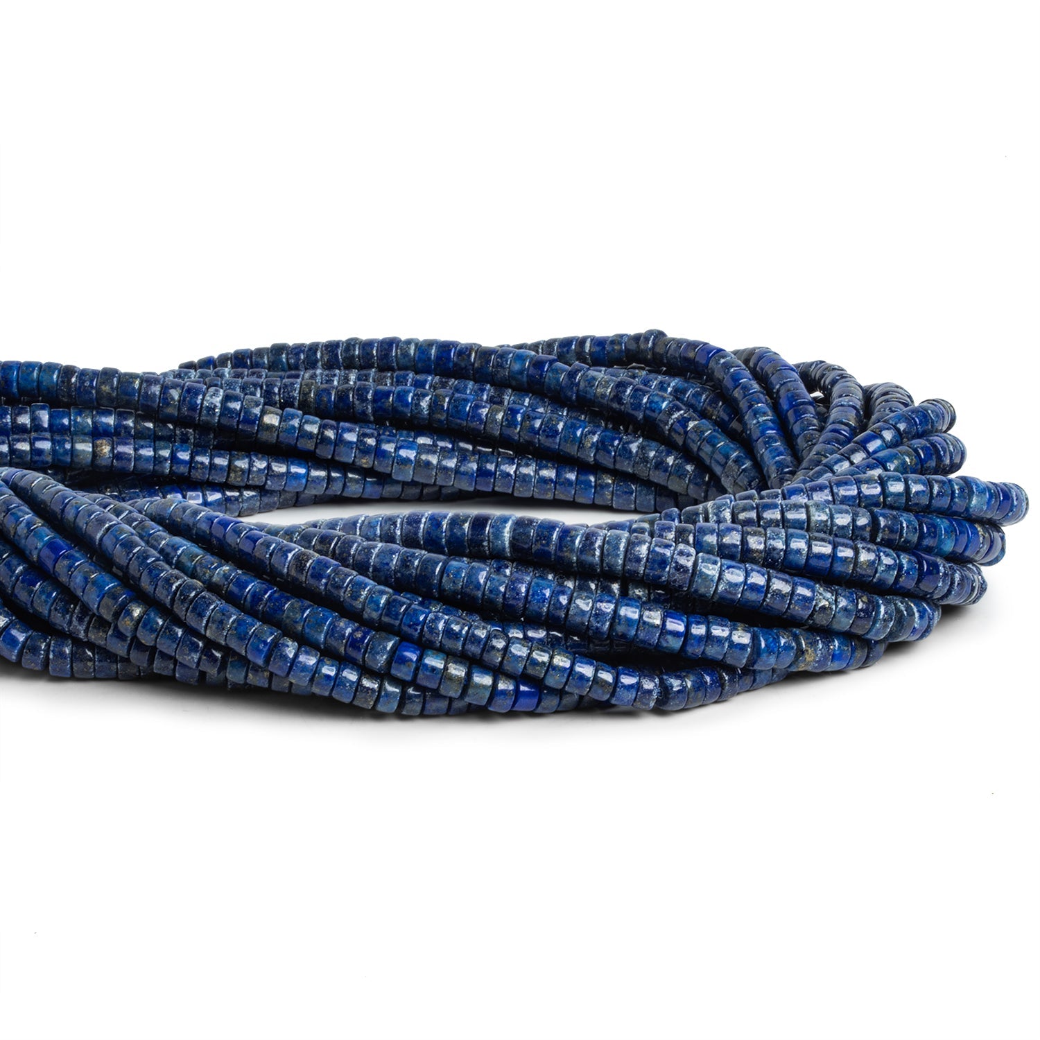 5mm Lapis Lazuli Plain Tubes 15 inch 140 beads - The Bead Traders