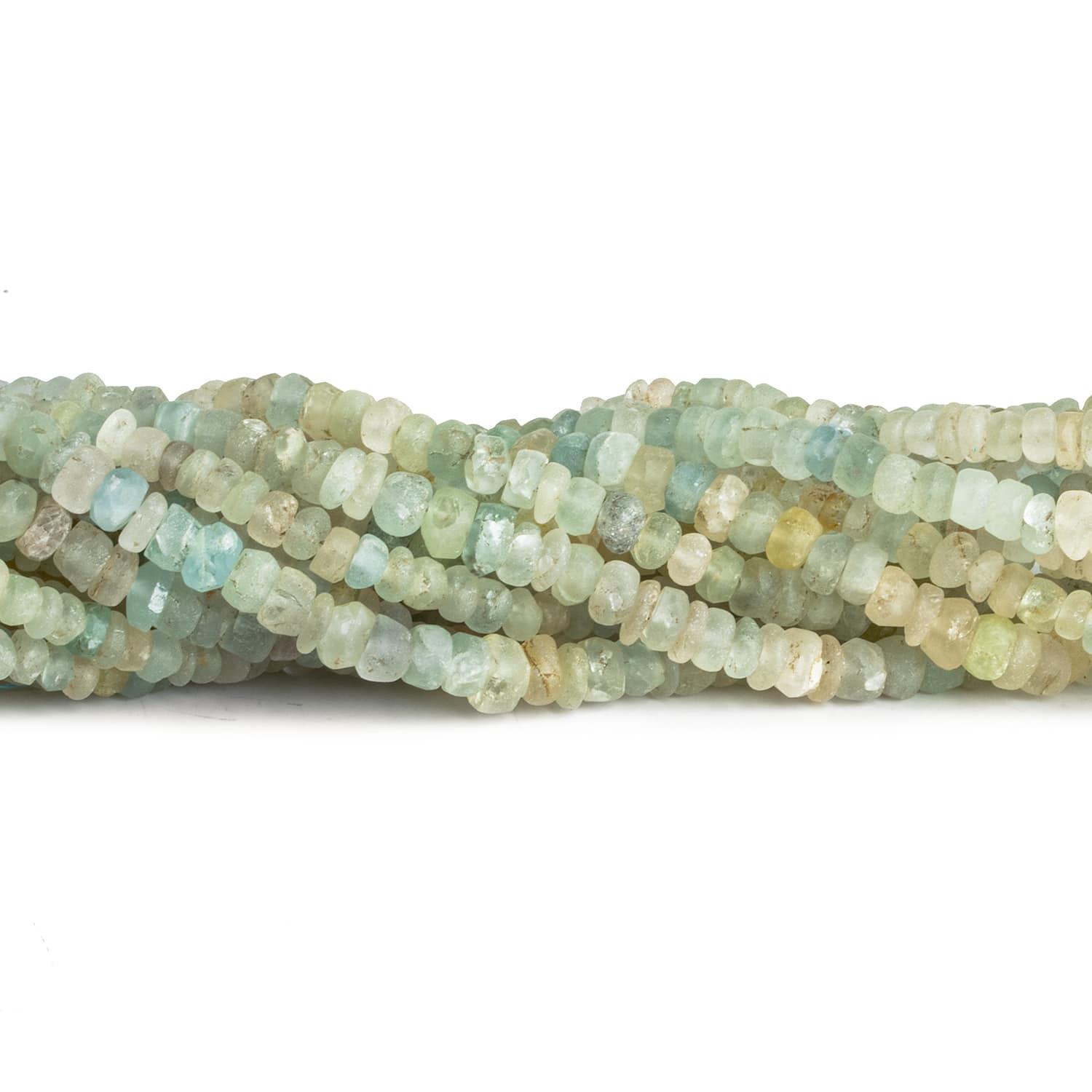 5mm Matte Multi Beryl Plain Rondelles 14 inch 110 beads - The Bead Traders