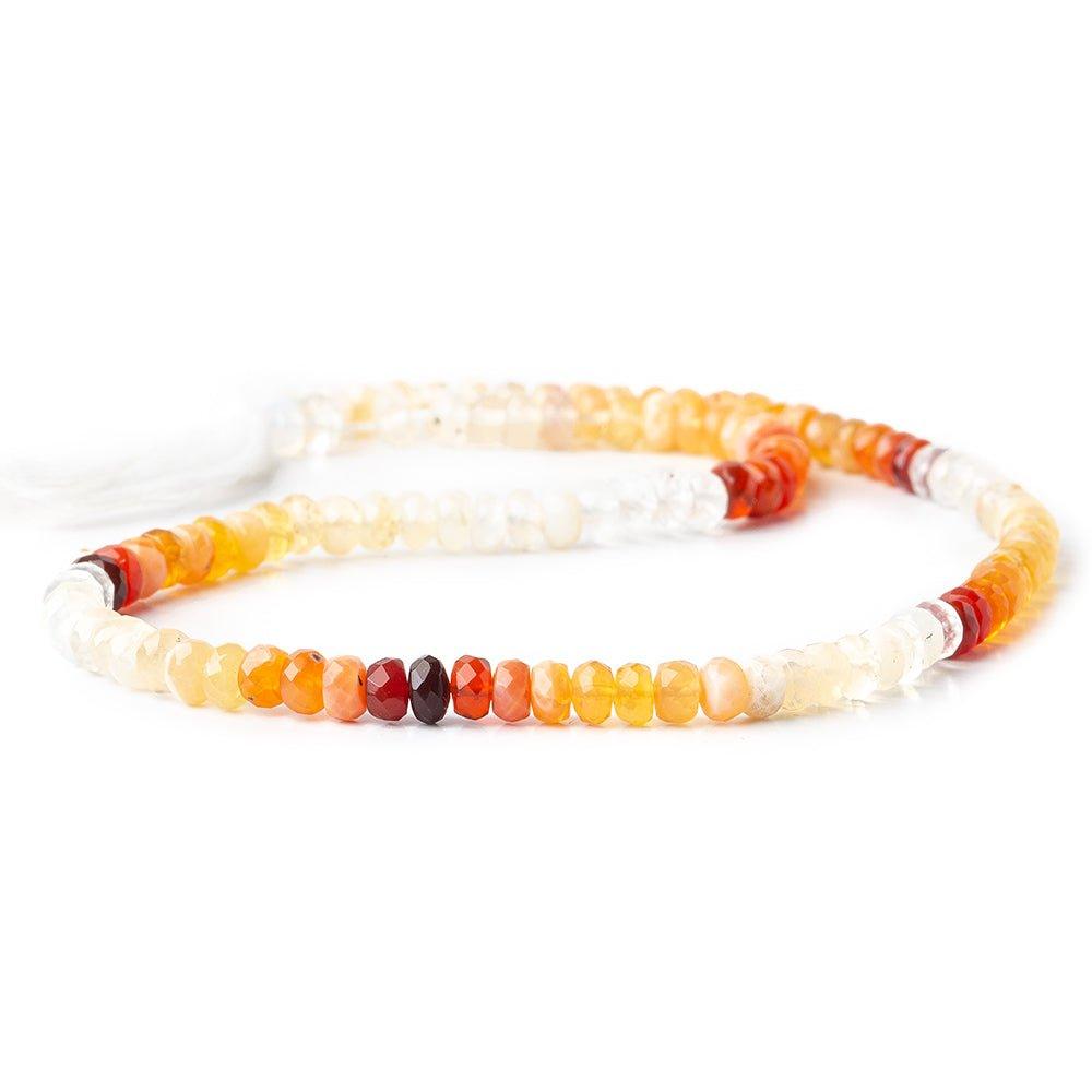 5mm Mexican Fire Opal Faceted Rondelle Beads 15 inch 105 pieces - The Bead Traders