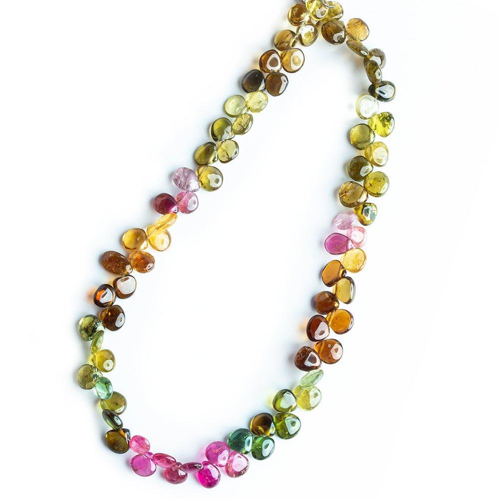 5mm Multi Color Tourmaline Plain Heart Beads 8 inch 71 pieces - The Bead Traders