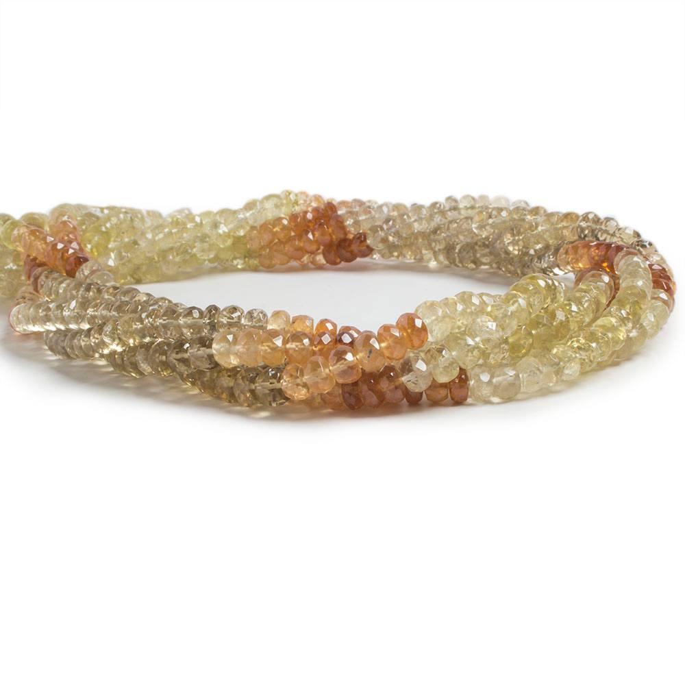5mm Multi-Gemstone faceted rondelle beads 16 inch 105 pieces - The Bead Traders