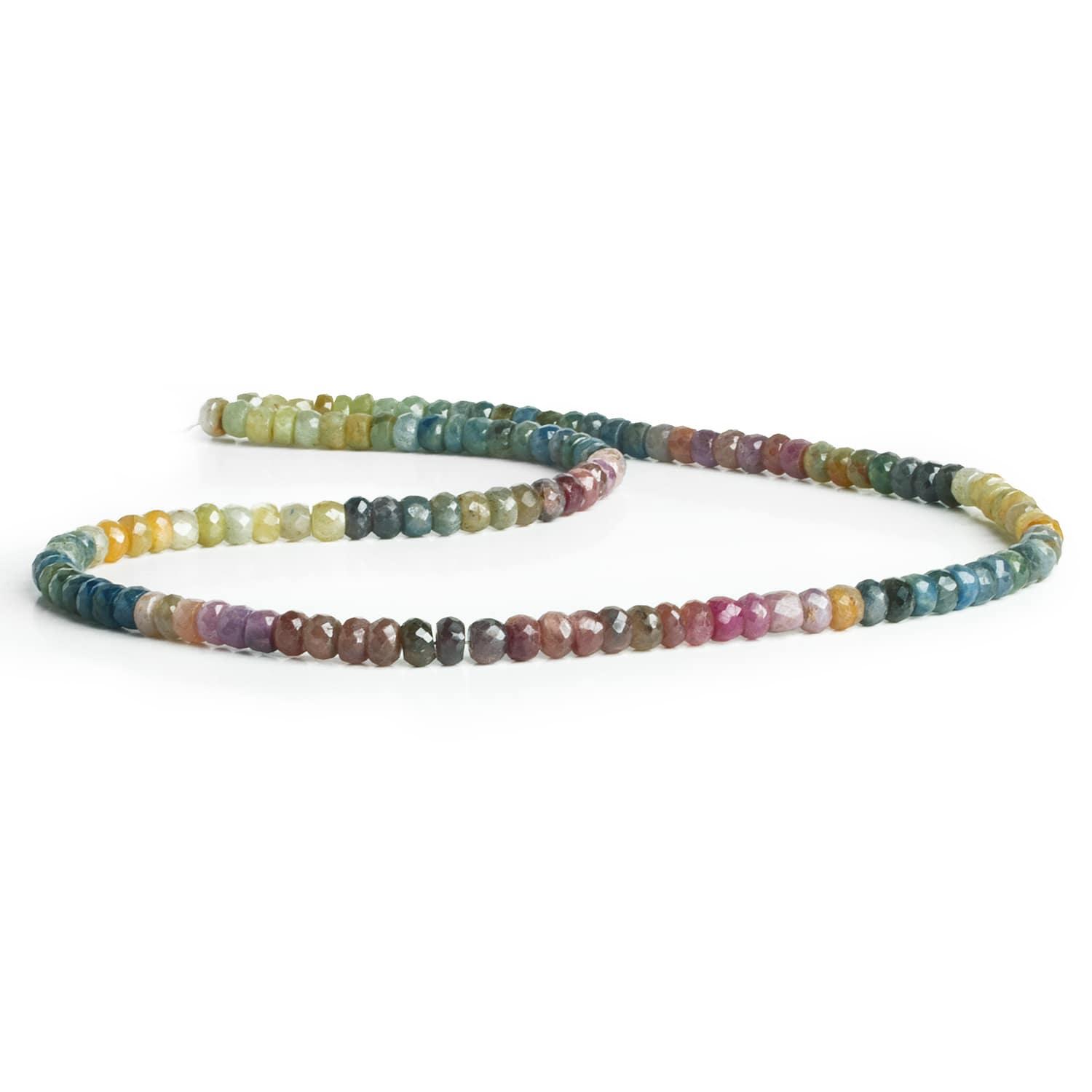 5mm Multicolor Sapphire Handcut Rondelles 16 inch 125 beads - The Bead Traders
