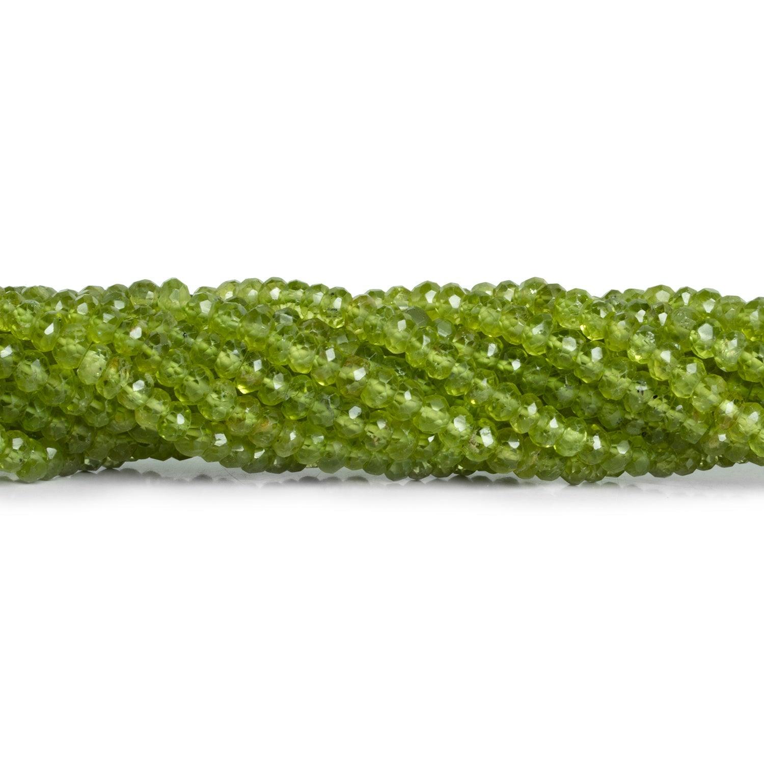 5mm Peridot Faceted Rondelles 12 inch 110 beads - The Bead Traders