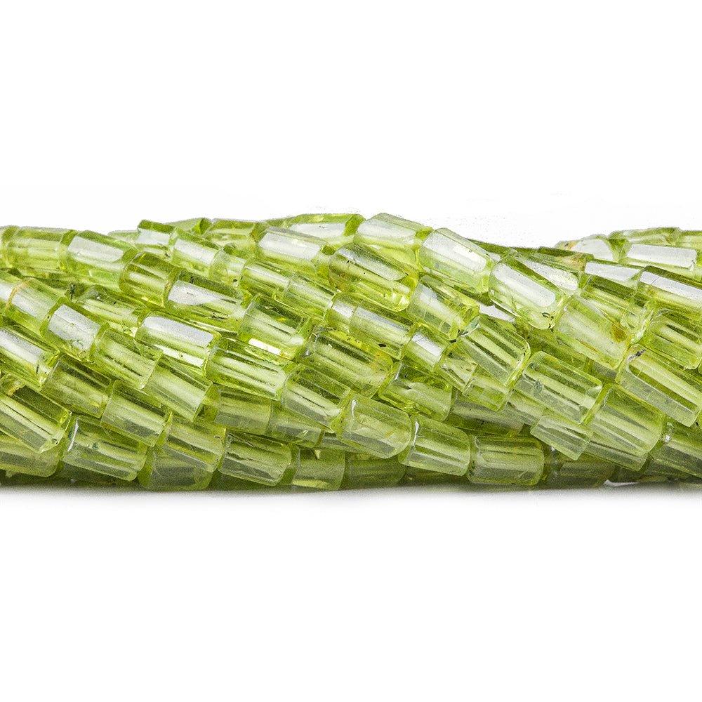5mm Peridot Faceted Tube Beads, 14 inch - The Bead Traders