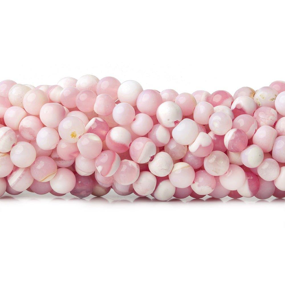 5mm Pink Opal plain round beads 13 inch 75 pieces - The Bead Traders
