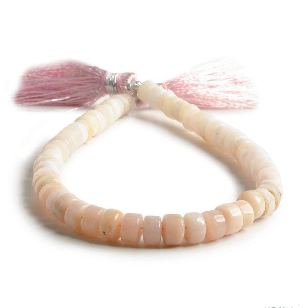5mm Pink Peruvian Opal plain Heishi beads 7 inch 53 pieces - The Bead Traders
