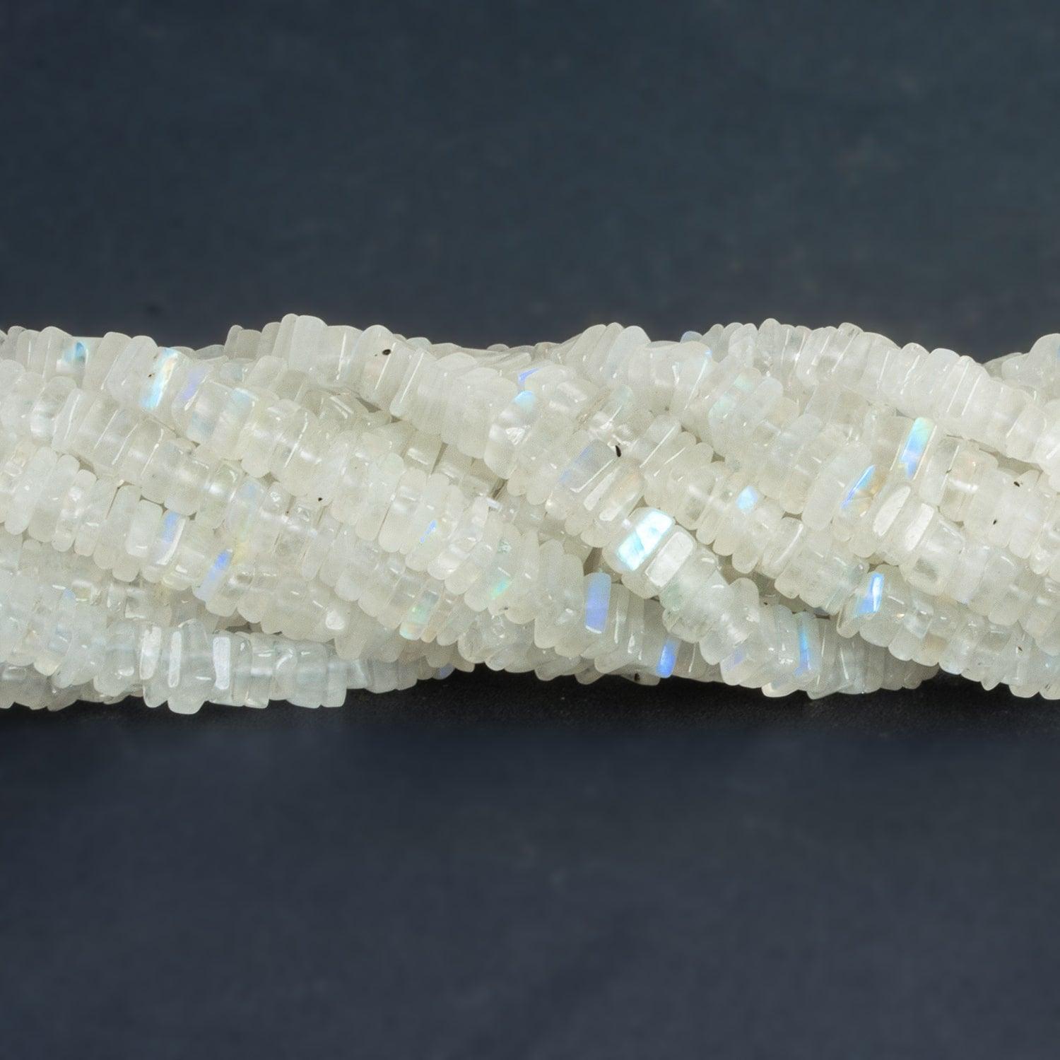 5mm Rainbow Moonstone Square Heishis 16 inch 190 beads - The Bead Traders