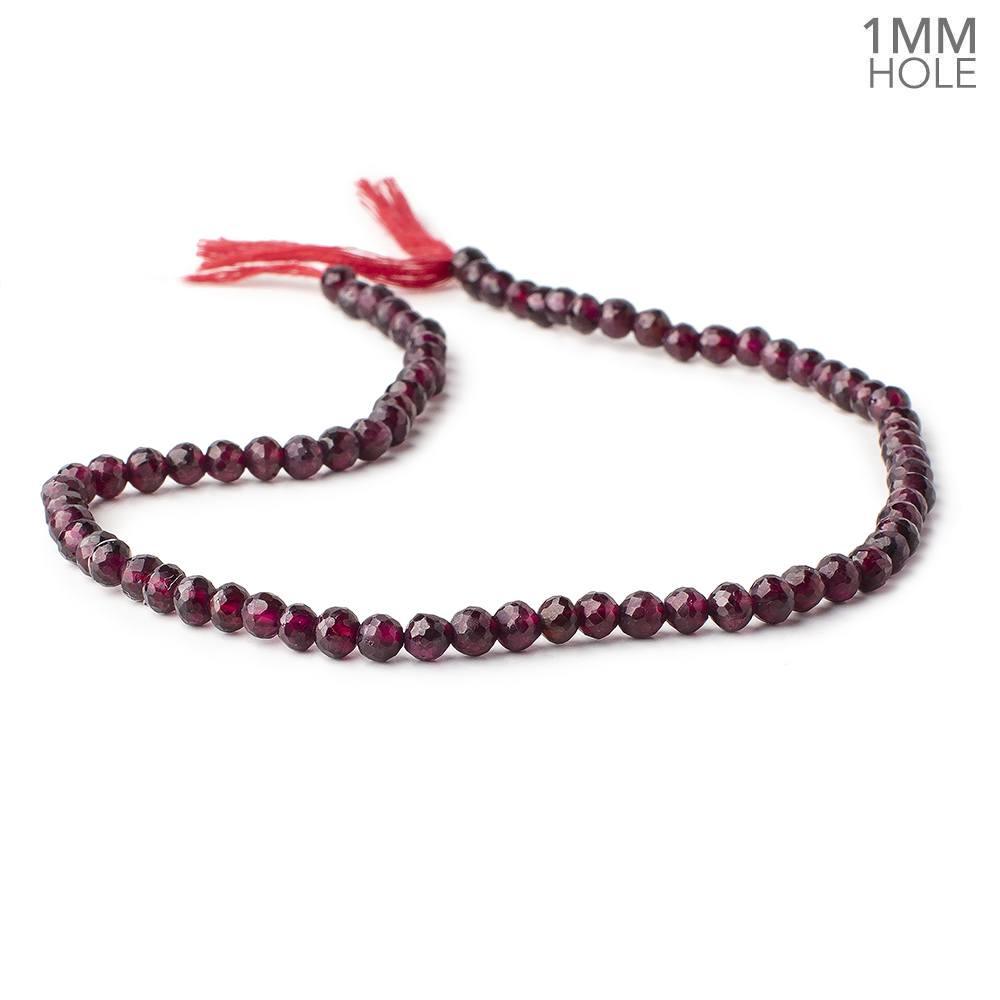 5mm Rhodolite Garnet Faceted Round Beads 13 inch 76 pieces 1mm Hole - The Bead Traders