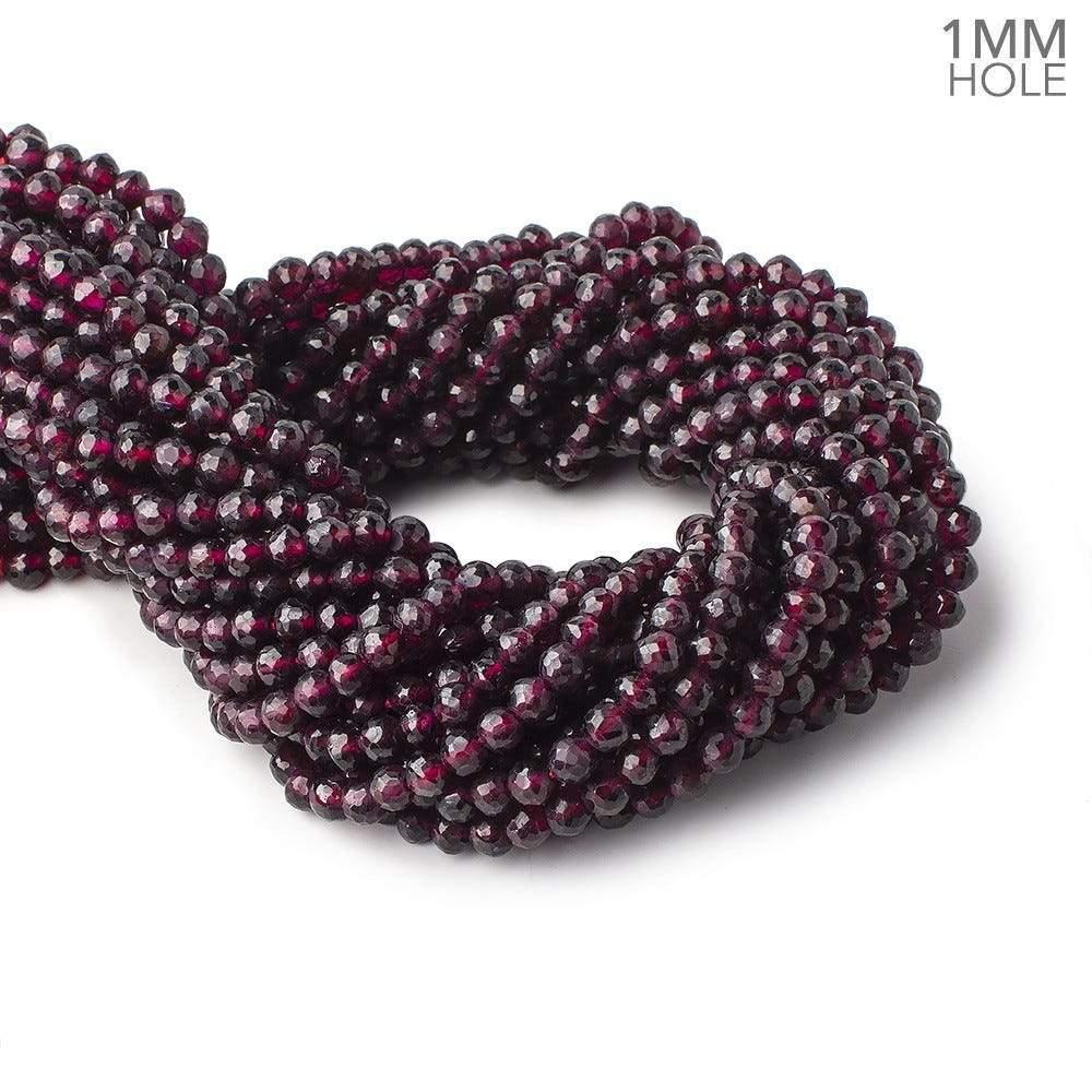 5mm Rhodolite Garnet Faceted Round Beads 13 inch 76 pieces 1mm Hole - The Bead Traders