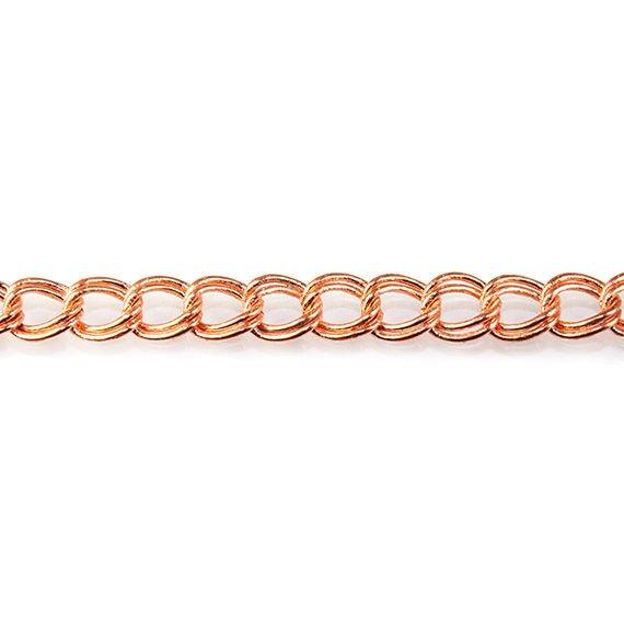 5mm Rose Gold plated Double Link Chain by the Foot - The Bead Traders