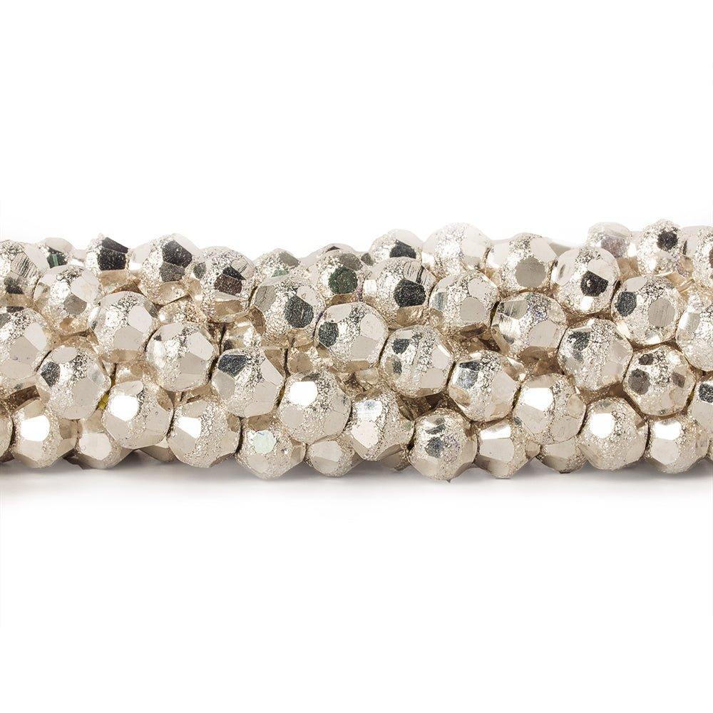 5mm Sterling Silver Plated Brass Faceted Stardust Round Beads, 8 inch - The Bead Traders