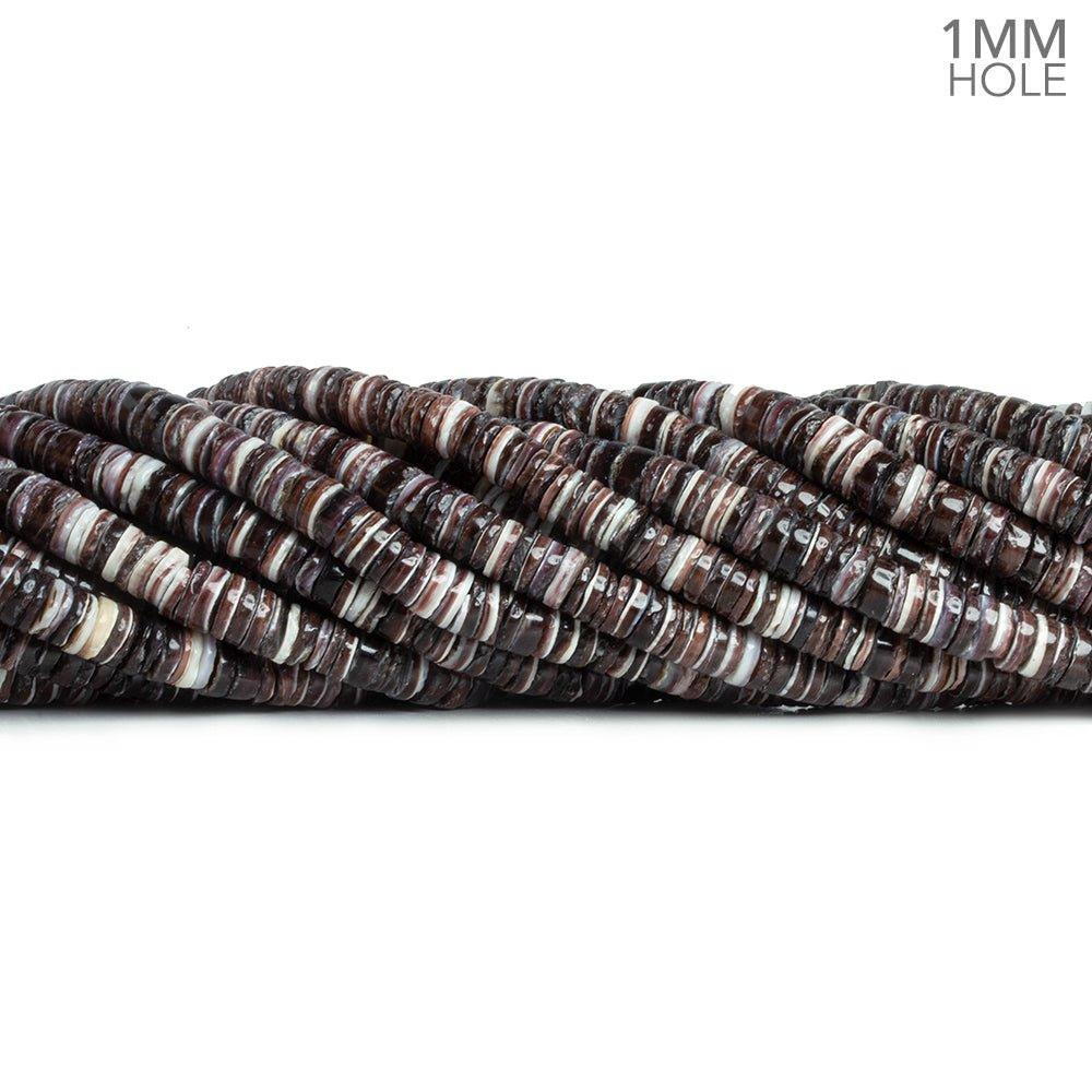 5mm Violet Oyster Shell Plain Heishi Beads 16 inch 315 pieces - The Bead Traders