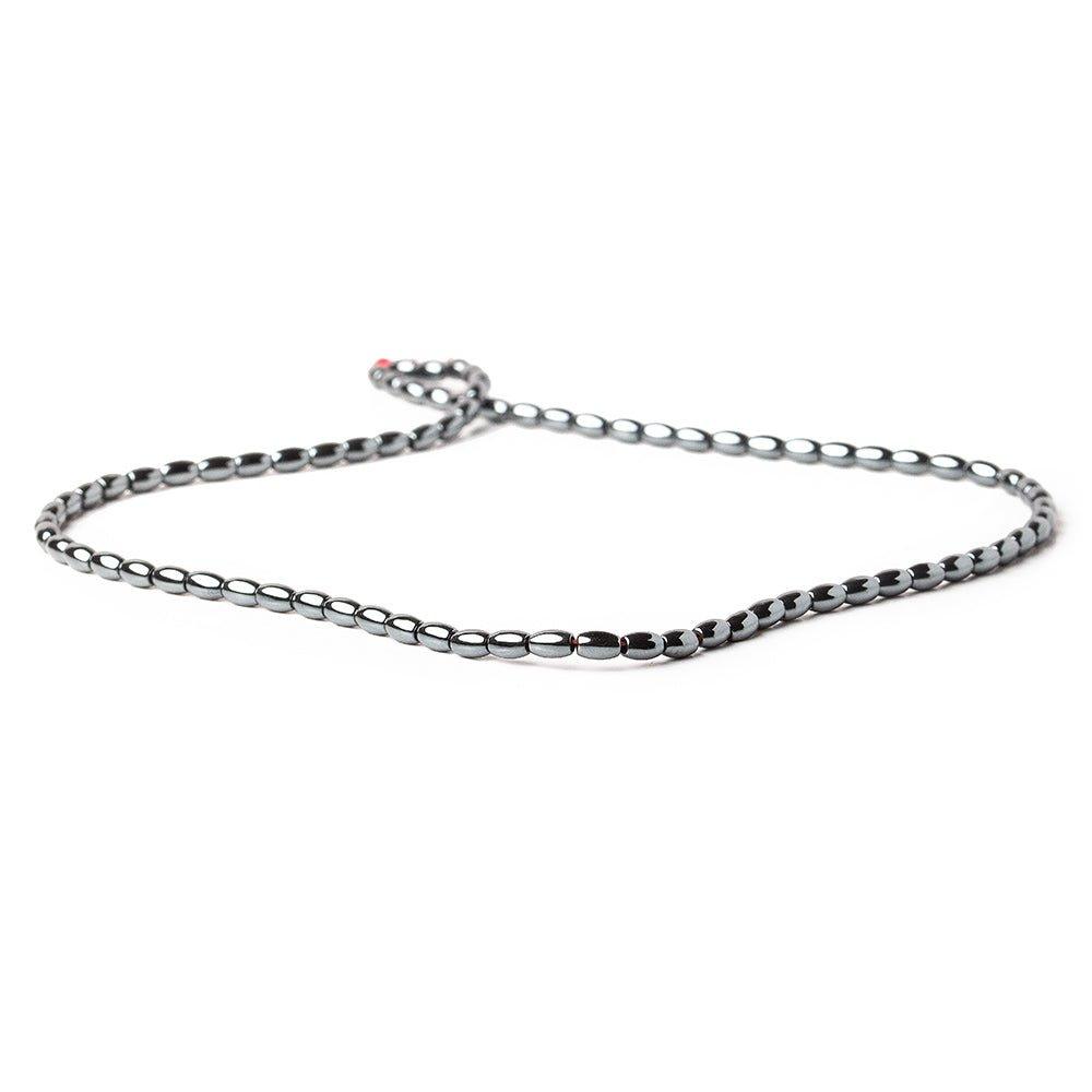 5x3mm Hematite Plain Rice Beads 16 inch 79 pieces - The Bead Traders