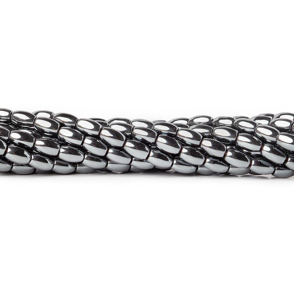 5x3mm Hematite Plain Rice Beads 16 inch 79 pieces - The Bead Traders