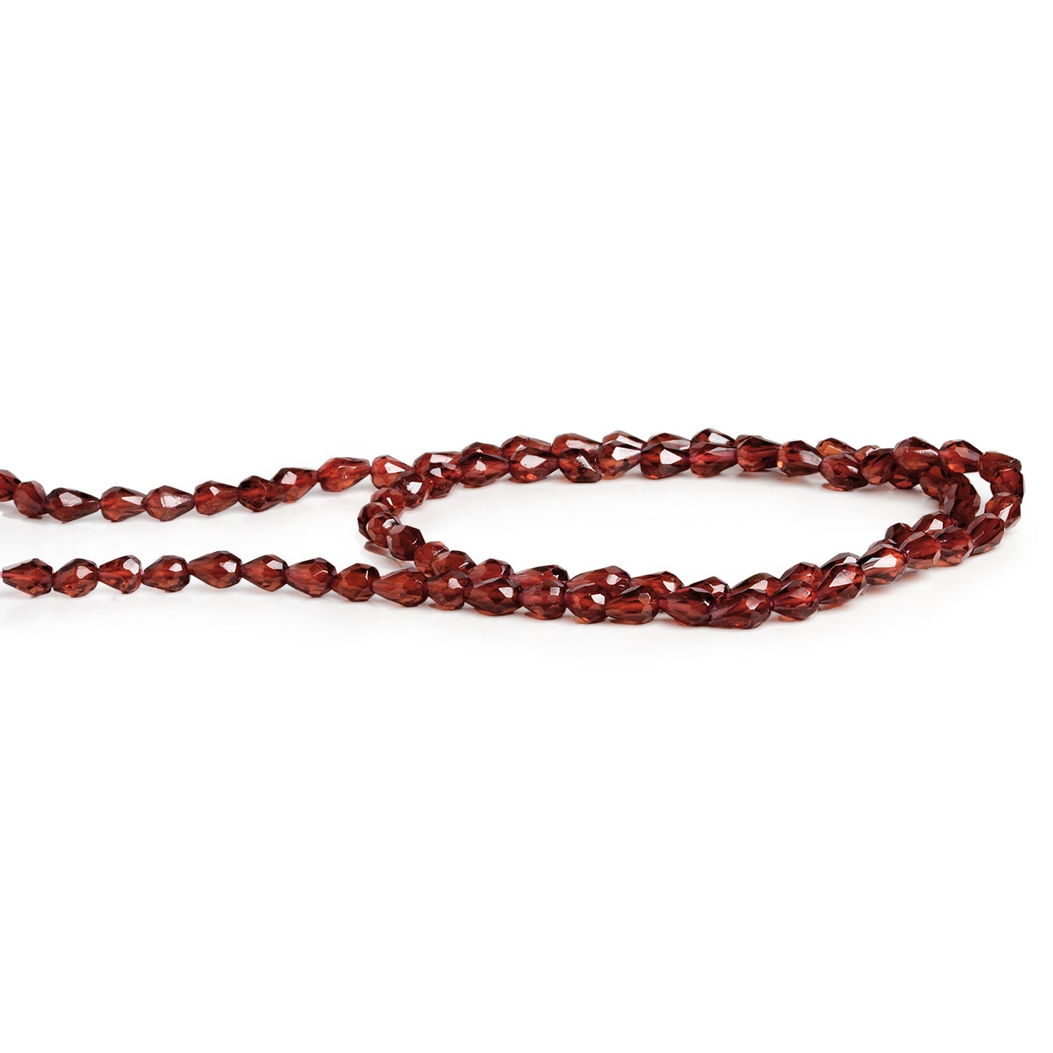 5x3mm Mozambique Garnet Faceted Teardrops 14 inch 75 beads - The Bead Traders