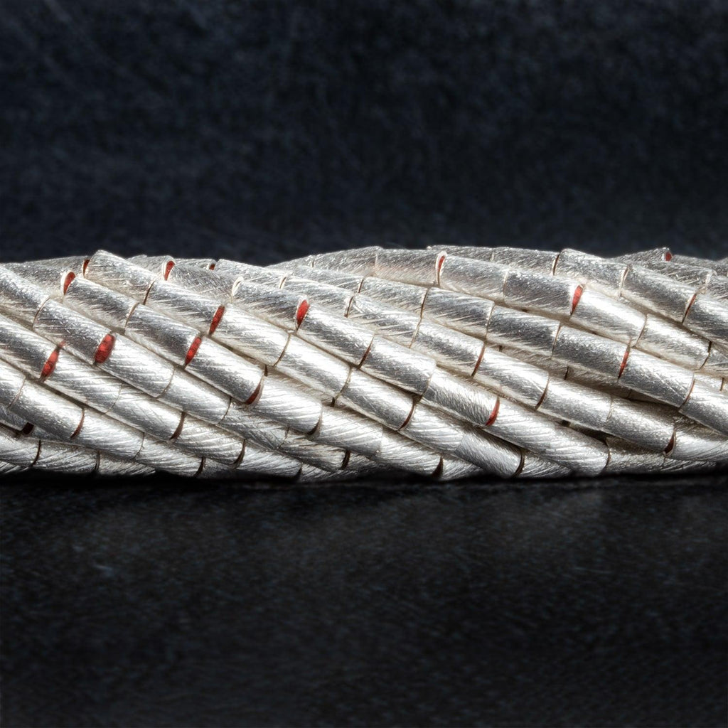 5x3mm Silver Plated Copper Tubes 8 inch 37 beads - The Bead Traders
