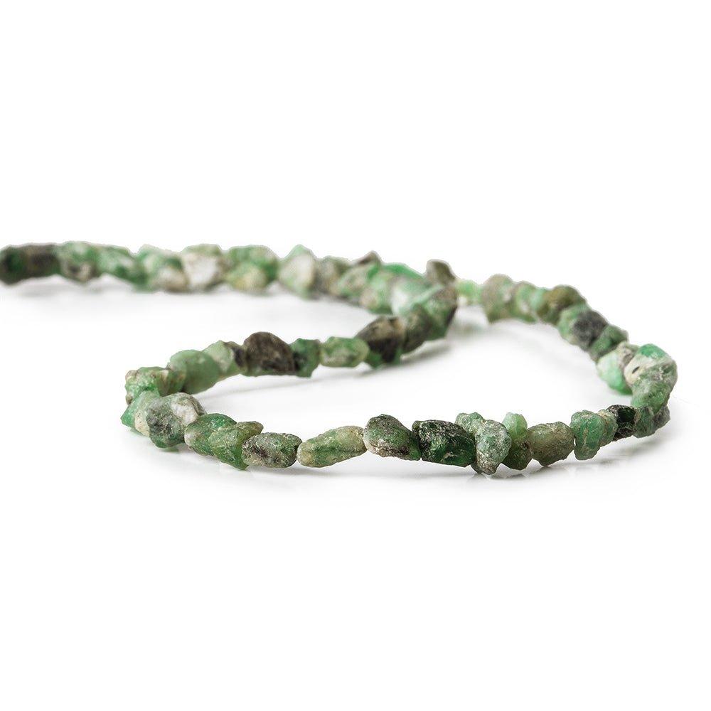 5x5-7x5mm Emerald chip faceted petite nuggets 7.5 inch 83 beads - The Bead Traders