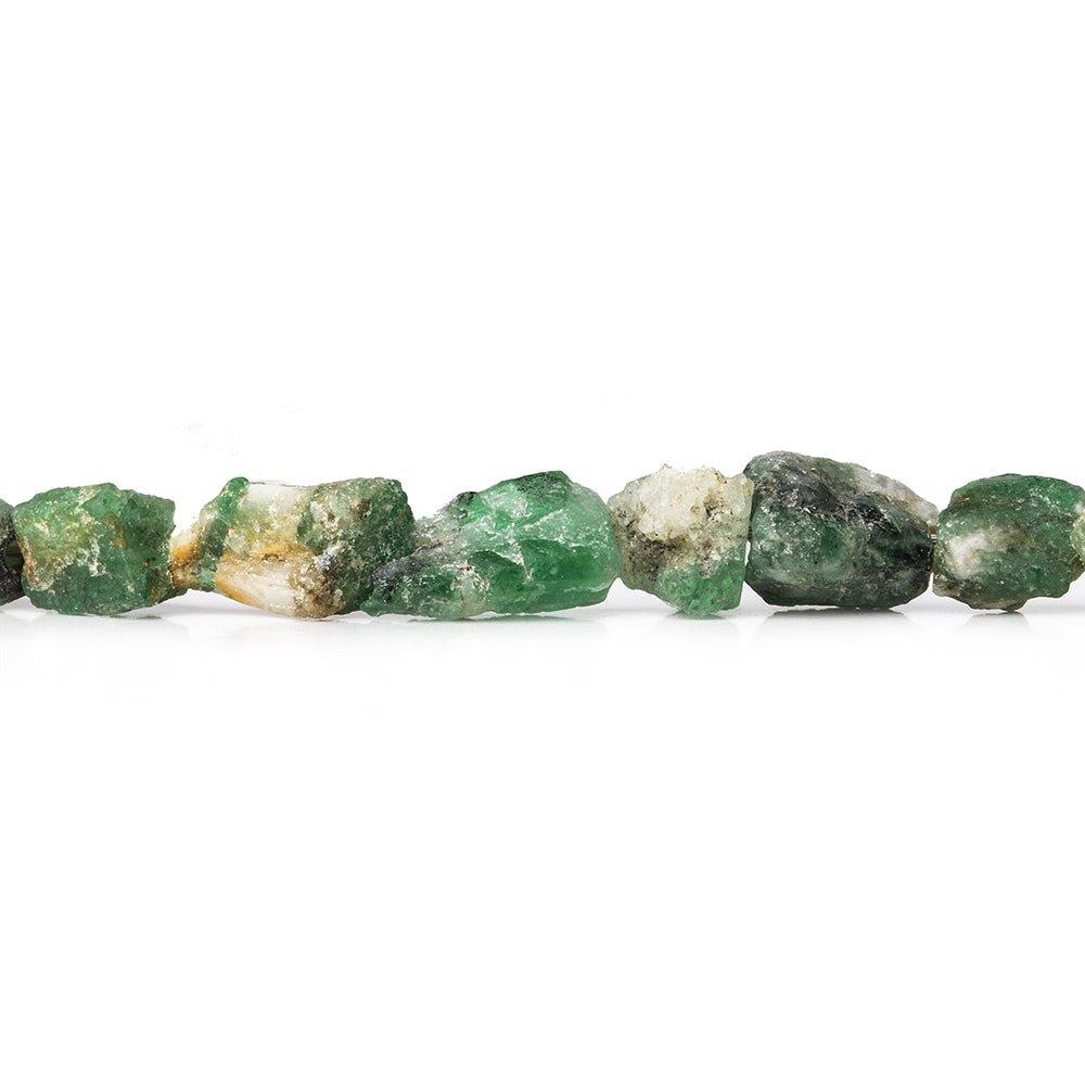 5x5-7x5mm Emerald chip faceted petite nuggets 7.5 inch 83 beads - The Bead Traders