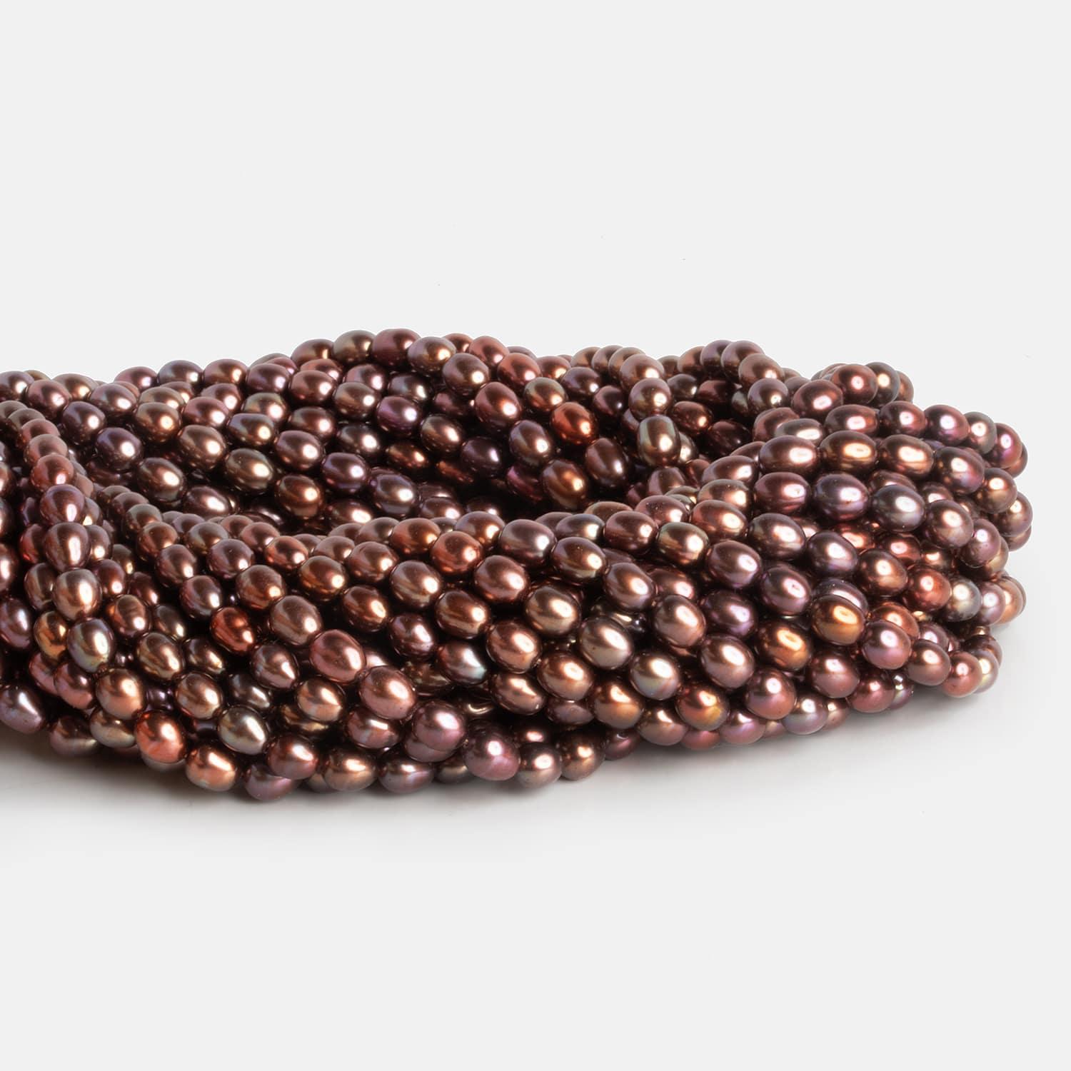 5x6mm Tricolor Oval Pearls 15 inch 60 beads - The Bead Traders