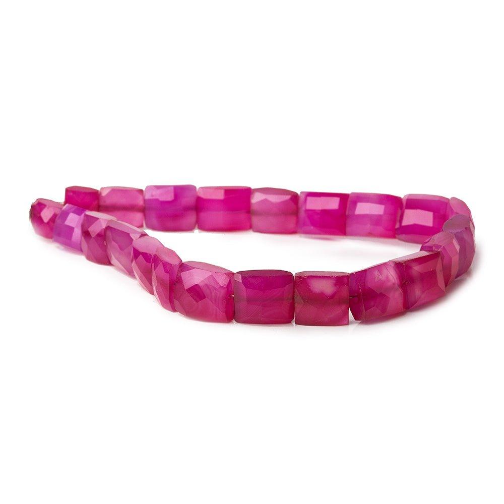 6-10mm Berry Pink Chalcedony Faceted Rectangle Beads 8 in 22 pcs - The Bead Traders