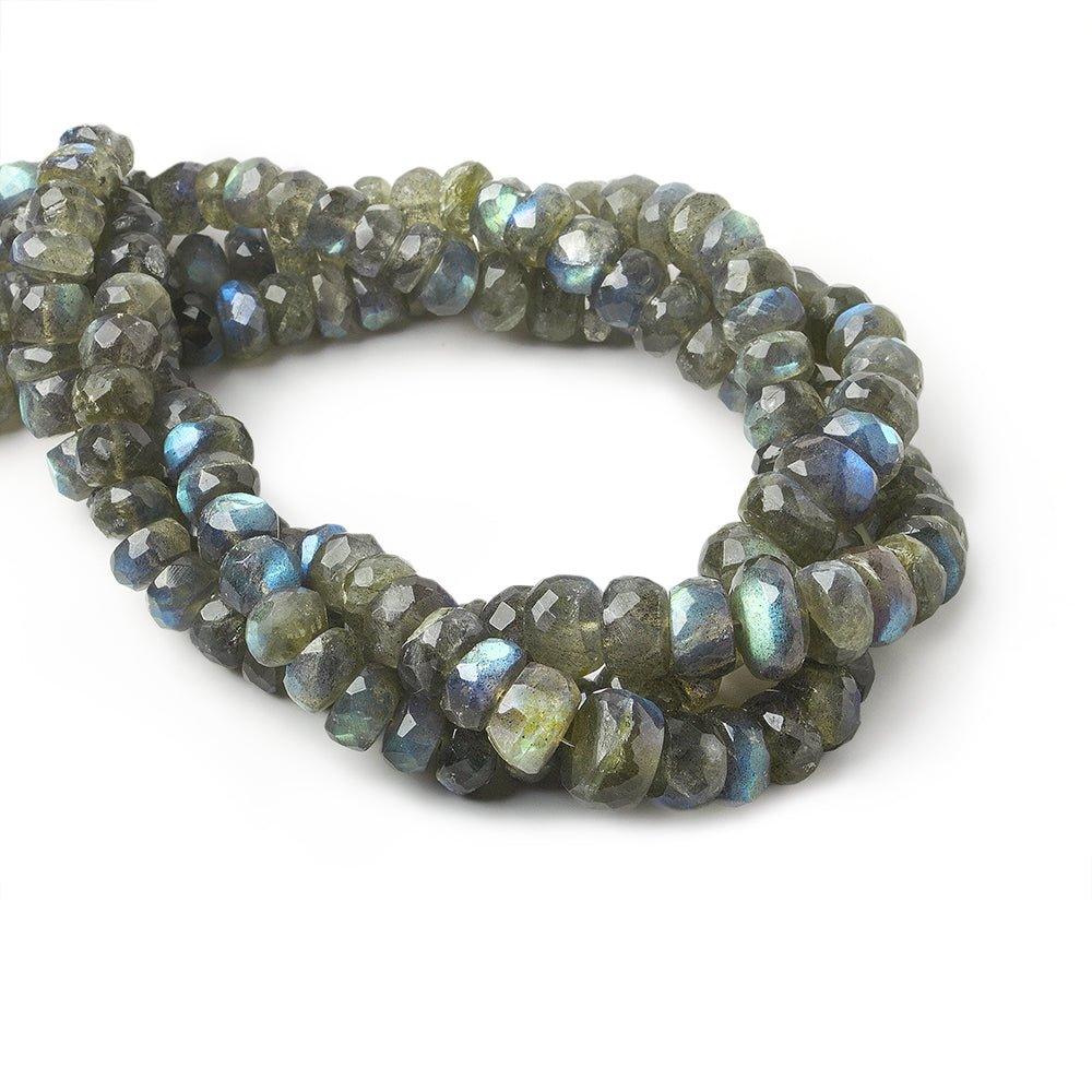 6 - 11mm Labradorite Faceted Rondelle Beads 16 inch 97 pieces - The Bead Traders
