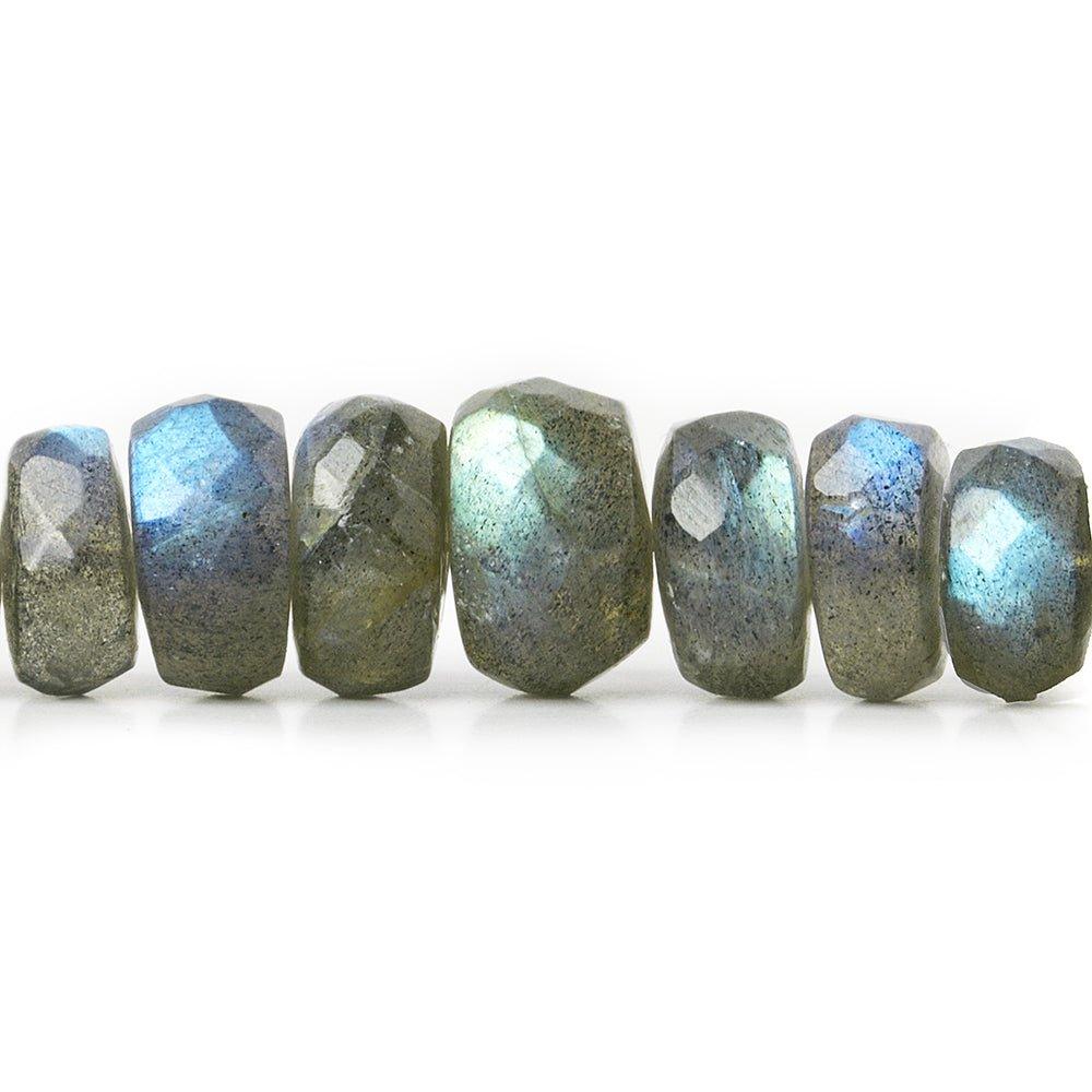 6 - 11mm Labradorite Faceted Rondelle Beads 16 inch 97 pieces - The Bead Traders